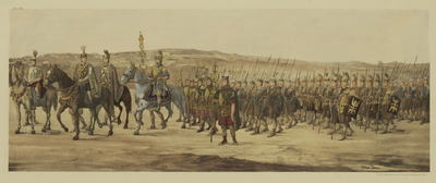 27563 Afbeelding van de maskerade van de studenten van de Utrechtse hogeschool ter gelegenheid van het 270-jarig ...